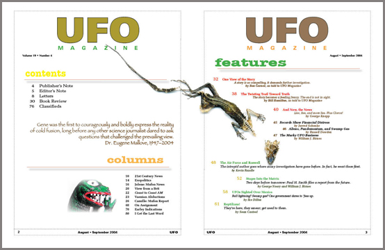 Contents of UFO Magazine, Volume 19, No. 4