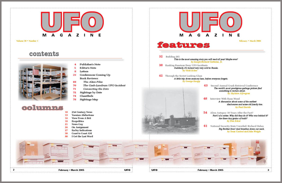 Contents of UFO Magazine, Volume 20, No. 1