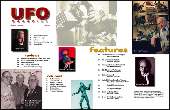 Contents of UFO Magazine, Volume 21, No. 2
