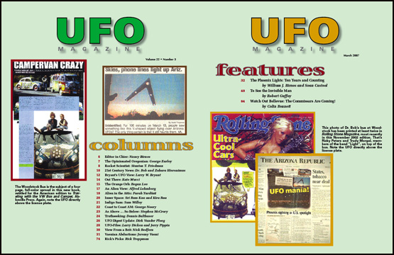 Contents of UFO Magazine, Volume 22, No. 3