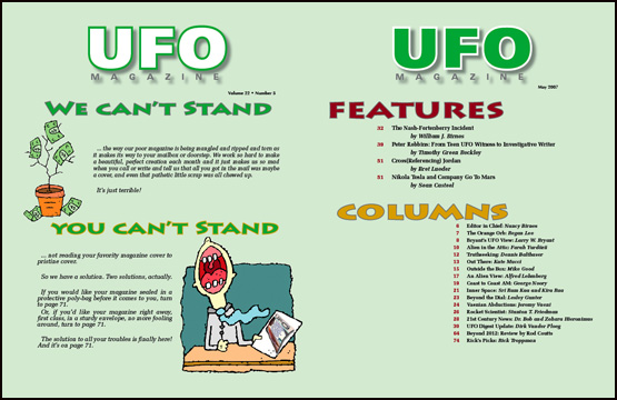 Contents of UFO Magazine, Volume 22, No. 5