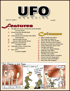 Contents of UFO Magazine, Volume 22, No. 6