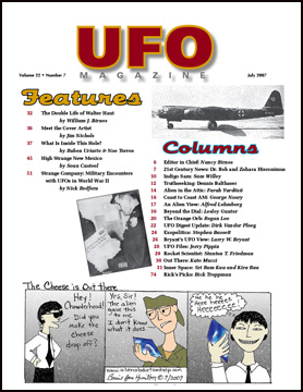 Contents of UFO Magazine, Volume 22, No. 7