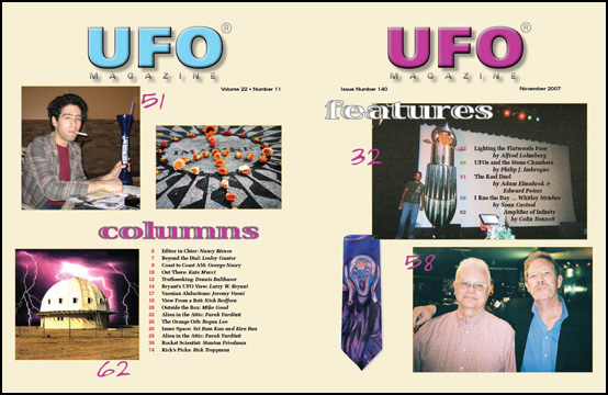 Contents of UFO Magazine, Volume 22, No. 11