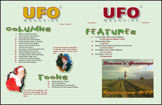 Contents of UFO Magazine, Volume 22, No. 12