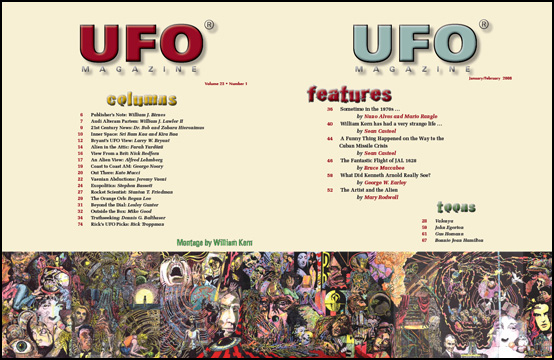 Contents of UFO Magazine, Volume 23, No. 1