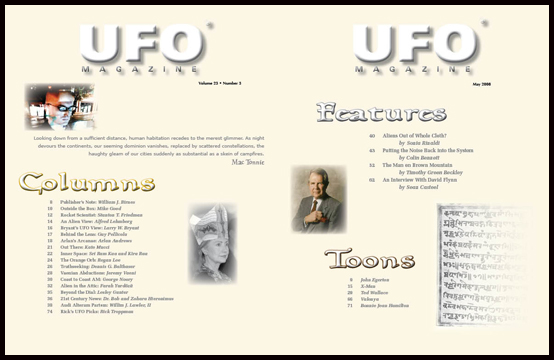 Contents of UFO Magazine, Volume 23, No. 4