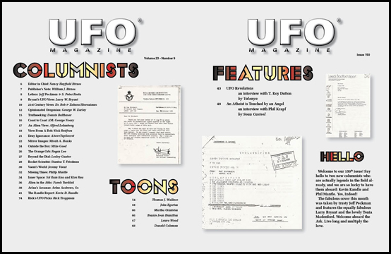 Contents of UFO Magazine, Volume 23, No. 9