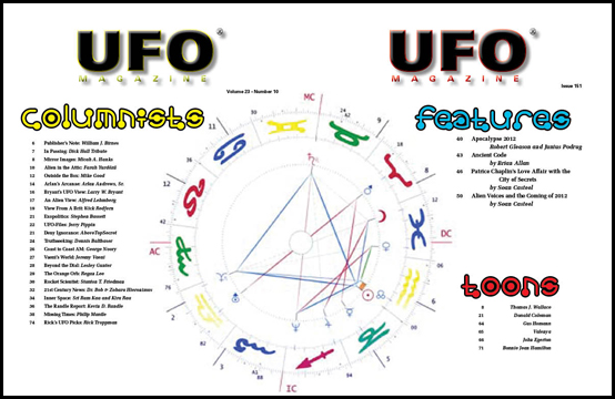 Contents of UFO Magazine, Volume 23, No. 10