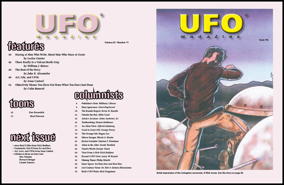 Contents of UFO Magazine, Volume 23, No. 11